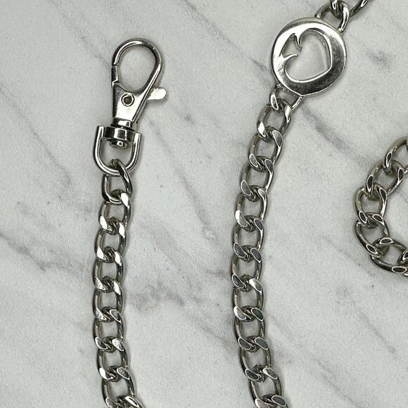 Kate Spade Silver Tone Curb Chain Spade Logo Charm Station Belt One Size (OS) ✨ main image 8